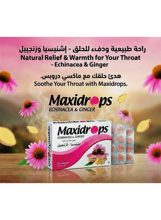 Maxidrops Echinacea Ginger Lozenges 24 pcs - Image 2